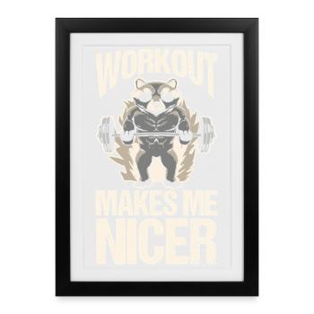 Trash Panda GYM Entraînement Raton laveur - Affiche encadrée (27 × 37 cm) - noir - Devant