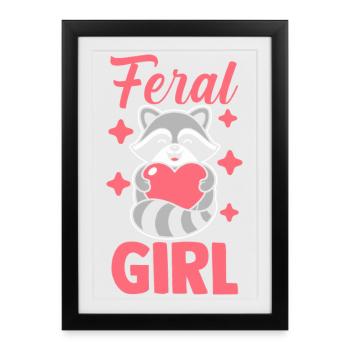 Raton laveur Trash Panda Sauvage - Affiche encadrée (27 × 37 cm) - noir - Devant