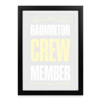 Équipe de badminton - Affiche encadrée (27 × 37 cm) - noir - Devant