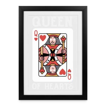 Cœur rétro design de la Saint-Valentin Amour - Affiche encadrée (27 × 37 cm) - noir - Devant