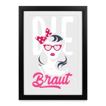 The Bride Bachelor Skirt Vintage Wedding - Framed poster (27 × 37 cm) - black - Front