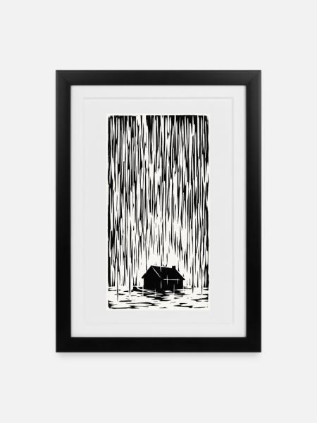 Sinkende Arche - Gerahmtes Poster (27 × 37 cm) - Schwarz