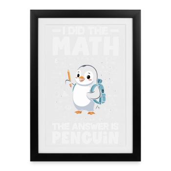 Cute Penguin - Gift for Penguin Lover - Framed poster (27 × 37 cm) - black - Front