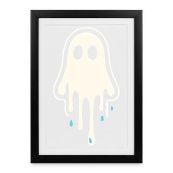 Art fantôme fondant - Affiche encadrée (27 × 37 cm) - noir - Devant