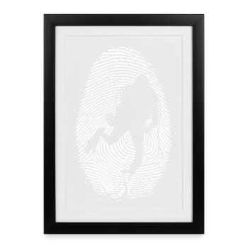 Fingerprint Rescue: Helping Hand Silhouette - Framed poster (27 × 37 cm) - black - Front
