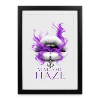 Madame Haze Kiss&Smoke | Sailors Yarn by Cap'nKush - Framed poster (27 × 37 cm) - black - Front