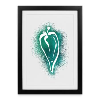Blacklight Neon Chili - Framed poster (27 × 37 cm) - black - Front