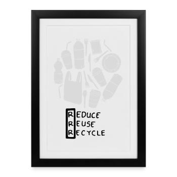 Sustainability - Framed poster (27 × 37 cm) - black - Front