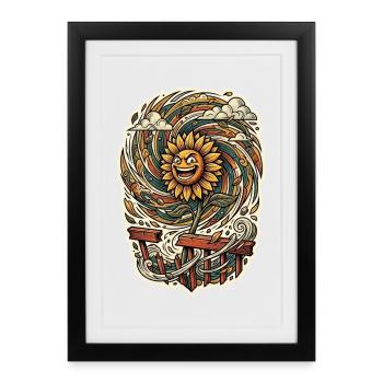 sunflower - Framed poster (27 × 37 cm) - black - Front
