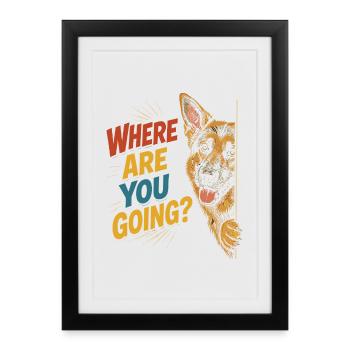 Curious dog, funny look - Framed poster (27 × 37 cm) - black - Front