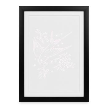 Vol en vol d’échelle. - Affiche encadrée (27 × 37 cm) - noir - Devant