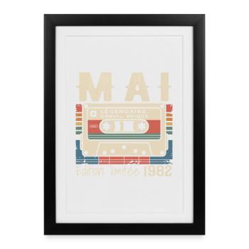 Mai 1982 - Affiche encadrée (27 × 37 cm) - noir - Devant