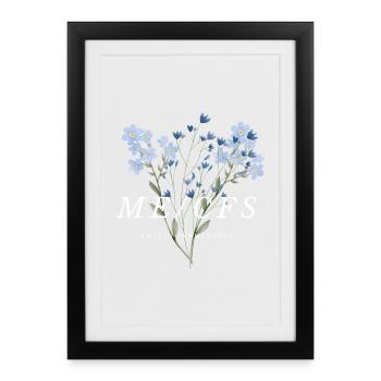 ME/CFS Flowers white - Gerahmtes Poster (27 × 37 cm) - Schwarz - Vorne