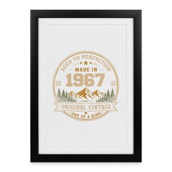 1967 Rétro 1967 Vintage 1967 Cadeau 1967 - Affiche encadrée (27 × 37 cm) - noir - Devant