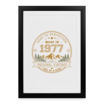 1977 Retro 1977 Vintage 1977 Gift 1977 - Framed poster (27 × 37 cm) - black - Front