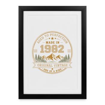 1982 Retro 1982 Vintage 1982 Gift 1982 - Framed poster (27 × 37 cm) - black - Front