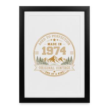 1984 Rétro 1984 Vintage 1984 Cadeau 1984 - Affiche encadrée (27 × 37 cm) - noir - Devant