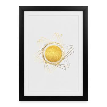 Golden Solar Circle Geometrics - Framed poster (27 × 37 cm) - black - Front