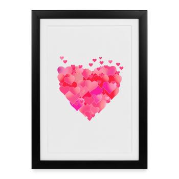 Cœur de cœur - Affiche encadrée (27 × 37 cm) - noir - Devant