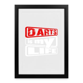 Dart,Darts is my Life 2 - Framed poster (27 × 37 cm) - black - Front