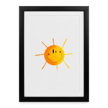 sonne - Gerahmtes Poster (27 × 37 cm) - Schwarz - Vorne