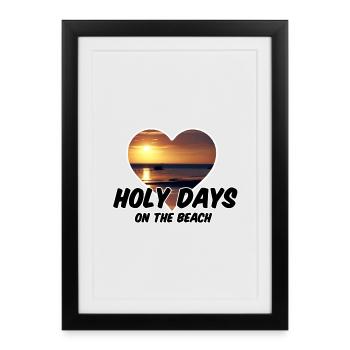 Strand Beach Holiday Ferien Urlaub Geschenk Reise - Framed poster (27 × 37 cm) - black - Front