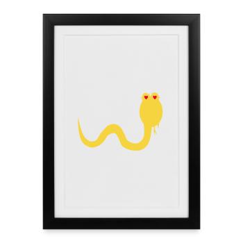 Snakehead Snake T-Shirt - Framed poster (27 × 37 cm) - black - Front