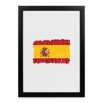 Espagne Drapeau Espania - Affiche encadrée (27 × 37 cm) - noir - Devant