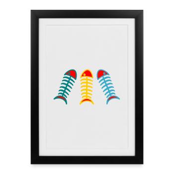 FISH. APRIL FOOL. HOLIDAY. SUMMER. HUMOR - Framed poster (27 × 37 cm) - black - Front