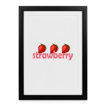 Strawberry - Framed poster (27 × 37 cm) - black - Front