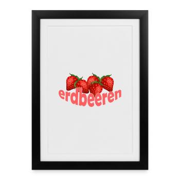 Strawberries - Framed poster (27 × 37 cm) - black - Front
