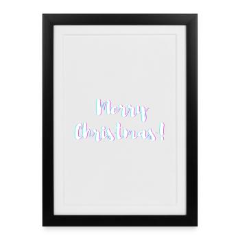 Joyeux Noël! - (Joyeux Noël)! - Affiche encadrée (27 × 37 cm) - noir - Devant