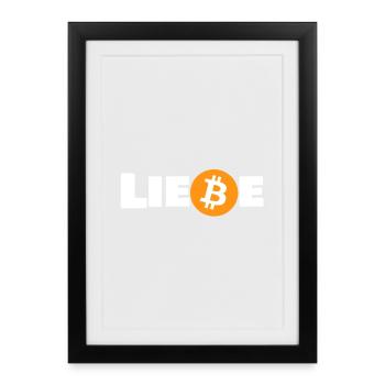 Liebe_Bitcoin - Framed poster (27 × 37 cm) - black - Front