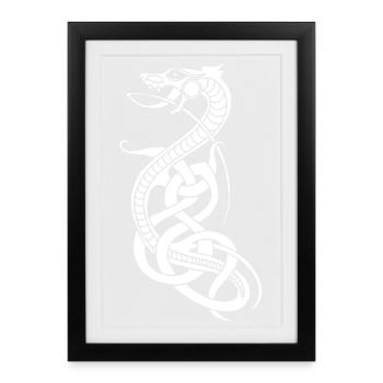 Infinite white snake - Framed poster (27 × 37 cm) - black - Front