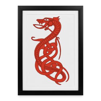 Serpent rouge infini - Affiche encadrée (27 × 37 cm) - noir - Devant