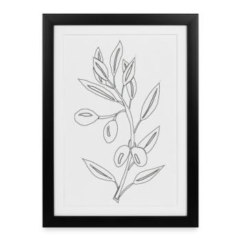 gris olive - Affiche encadrée (27 × 37 cm) - noir - Devant