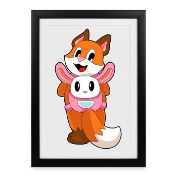 École de sac à dos Fox Student - Affiche encadrée (27 × 37 cm) - noir - Devant