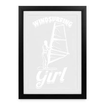 Windsurfer Girl - Framed poster (27 × 37 cm) - black - Front