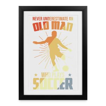 Soccer Grandpa - Framed poster (27 × 37 cm) - black - Front