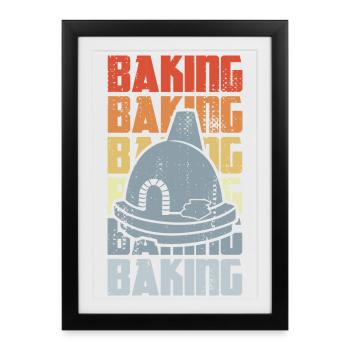 Cuisson rétro - Affiche encadrée (27 × 37 cm) - noir - Devant