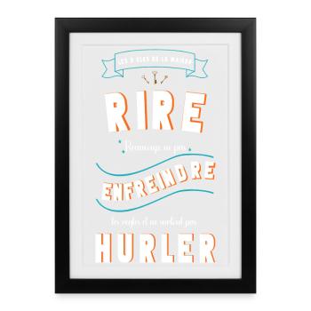 Les 3 clés de la maison : RIRE ENFREINDRE HURLER - Affiche encadrée (27 × 37 cm) - noir - Devant