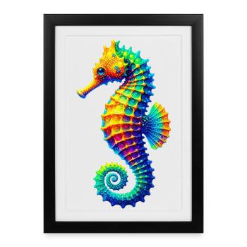 Hippocampe - Affiche encadrée (27 × 37 cm) - noir - Devant