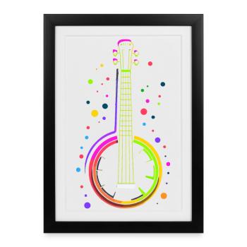 Banjo Cartoon Style - Framed poster (27 × 37 cm) - black - Front