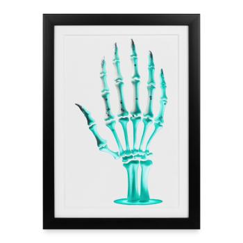 Main squelette d’Halloween - Affiche encadrée (27 × 37 cm) - noir - Devant