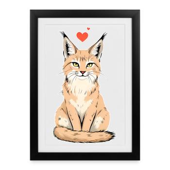 Lynx with Heart – Wild & Loving - Framed poster (27 × 37 cm) - black - Front