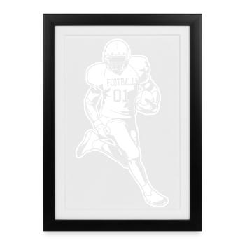 Joueurs de football américain - Affiche encadrée (27 × 37 cm) - noir - Devant