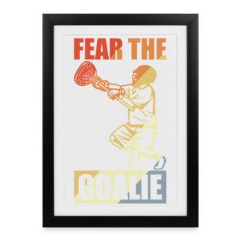 Gardien de but de crosse - Affiche encadrée (27 × 37 cm) - noir - Devant