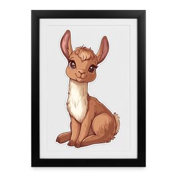 Llama Alpaca Llama Animal Gift - Framed poster (27 × 37 cm) - black - Front