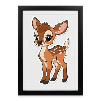 roe deer - Framed poster (27 × 37 cm) - black - Front