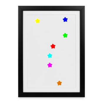 Etoiles colorées, Grande Ourse - Affiche encadrée (27 × 37 cm) - noir - Devant